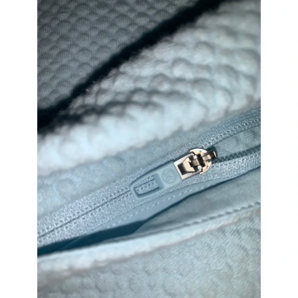 Lululemon Mens At Ease Hoodie Light Blue Textured Waffle Knit Pullover XS
